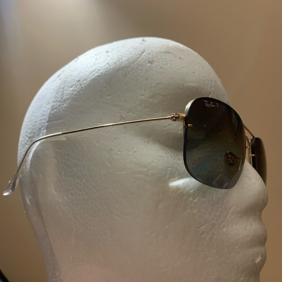 Ray Ban Polarized New Caravans Mint Condition Pre-owned light Gold/Brown Lenses - Picture 7 of 8